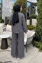 Front Tie Detail Suit Y0143 - Dark Gray - 4