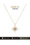 Sparkling Women's Steel Necklace with Sun and Polar Star Figures 45 cm - 8