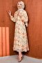 Stone Patterned Collar Buttoned Dress - 4