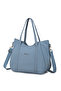 Jeans Blue Large Size Shopper Design Lightweight Fabric Women's Shoulder Bag - 2