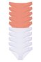 Glb-Stl41414 10 Pieces Eco Set Lycra Women's Slip Panties Powder White