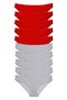 Glb-Stl41414 10 Pieces Super Eco Set Lycra Women's Slip Panties Red Gray