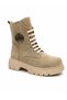 Kumsal Suede Fur Lined Lace up Zippered Stylish Women's Boots