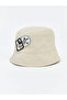 Beige Mickey Mouse Printed Baby Boy Fedora Hat