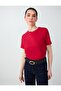 Red Short Sleeve Crew Neck Modal Knitted T-Shirt
