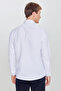 Men's White Cotton Slim Fit Narrow Cut Gant Collar Poplin Shirt - 5