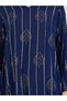 Blue Foil Print Lurex Jalabiya - 4