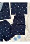 Women's Heart Patterned Underwear 6-Piece Pajama Set – Strap Shorts and Long-Legged Pajama Set - 5