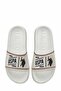 Men's White Slippers - Pool & Beach Slippers with Logo and Stripe Detail - 6