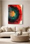 Abstract Glass Painting with Gold Center - Silver Metal Framed Painting for Home, Business, and School - 2