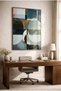 Geometric Circular Shaped Blue and Powder Glass Table - Black Metal Framed Table for Home, Business, and School - 3