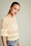 Lace-Detail Tricot Blazer Yellow - 2