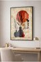 Boho Style Women's Silhouette and Glass Painting with Antique Vase - Black Metal Framed Home, Business, and School Painting