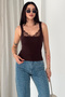 Women's Lace Detailed Square Neck Lined Athlete Blouse