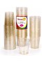 Premium Reusable Plastic Shot Cups 1.5oz (45ml) – Disposable Recyclable Mini Party Cups for Drinks, Desserts & Tastings – Pack of 60 (Gold)