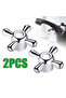 2pcs Cross Faucet Handle Knob With Mounting Screws Knob Handle Alloy Replacement Tap Kit For Kit... - 7