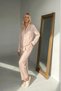 Nude Long Sleeve Pajama Set with Piping Detail - 2
