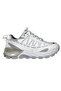 Men's white leather textile lace-up sports sneaker