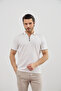 Men's Zippered Stripe Detailed Anti-Sweat Polo Collar T-Shirt