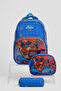 Relaxion Boy's Navy Blue Spiderman Patterned 3-Piece Primary School School Bag Set - 2