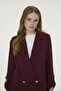 Double-Breasted Collar Sleeve Detailed Burgundy Jacket 0002 - 2