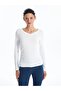 V-Neck Plain Long Sleeve Women's T-Shirt (W4)