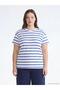 Crew Neck Striped Women's T-Shirt (S6) - 2