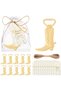 16pc Gold Cowboy Boots Bottle Openers for Favors Baby Shower Bottle Opener Favors with White Organza - 7