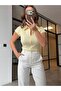 Polo Collar Zippered T-Shirt Yellow - 2
