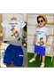 Boy's Gabardine Shorts, Single Jersey Top, Appliqué Embroidery Detail, 2-Piece Set - 2