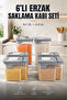 6-Piece Food Storage Container Set 4X1.8L + 2X3.6L Transparent Gray Lid Organizer for Legumes