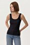 Women's 3-Piece Economical Pack Black Undershirt Set Cotton Ribbed Undershirt Set Basic Camisole Undershirt - 3
