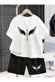 Special Black Printed Oversize Tshirt Shorts Set