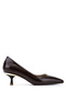 Women's Genuine Leather Brown Heeled Shoes