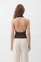 Coffee Degaje Halter Neck Stone Detailed Blouse 2738 - 3