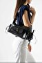 Marino Model Women's Hand and Shoulder Bag with Pockets, Black - 2