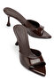 Women's Black Pointed Toe 7 cm Heeled Sandals - 3