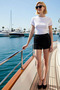 Women's Mini Shorts High Waist Knitted Fabric Sequined Woven Plain Pattern Wide Leg Comfortable Molded Stylish - 3