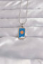 316L Steel Silver Color Blue Enamel Sun Model Tarot Necklace 5886 - Teolsa4862-2266