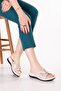 Genuine Leather Special Comfortable Velcro Slippers for Bone Protrusions Özl.102 Beige Honeycomb