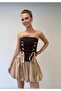 Lace Detailed Strapless Corset - Balloon Skirt Set
