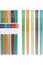 Silk Route - 10 Pairs Chopsticks, Reusable Dishwasher Safe 9.5 Inches Premium Chop Sticks for Sushi, Ramen, Asian Cuisine, Matte Non-slip, Bear Head Style, Macaron Color