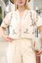 Embroidered Cepken Linen Suit with Tie Detail - 4