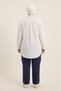 White Plus Size Wide Fit 100% Cotton Muslin Fabric Women's Shirt Tunic - Hajj and Umrah Compatible - 5