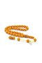 Hakkı Usta Signed Globe Ankle Length Orange Crimped Amber Prayer Beads 006