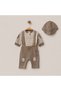 Baby Boy 3-Piece Set: Striped T-Shirt, Overalls, Hat - 2