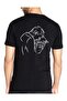 Minimalist Drawing Father and Baby Themed Unisex Design T-Shirt with Printed Back, Crew Neck, Cotton, Oversize, Comfortable Cut T-Shirt