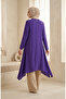 Crepe Fabric Casual Tunic 1011-13 Purple - 4