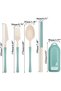 Silk Route - Portable Wheat Straw Travel Utensil Set with Case: 4 Sets Reusable Cutlery for Kids, Adults - 2