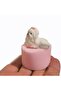 Mini Miniature Sitting Dog with Bow, Fino Dog Silicone Mold K-1574, Scented Stone Soap Plaster Candle Mold